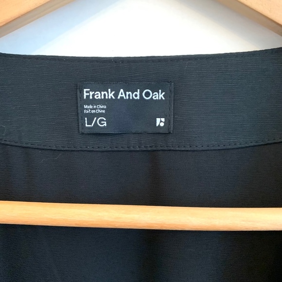 NEW Frank & Oak Short Sleeved Black Wrap Dress Size L - Picture 3 of 14